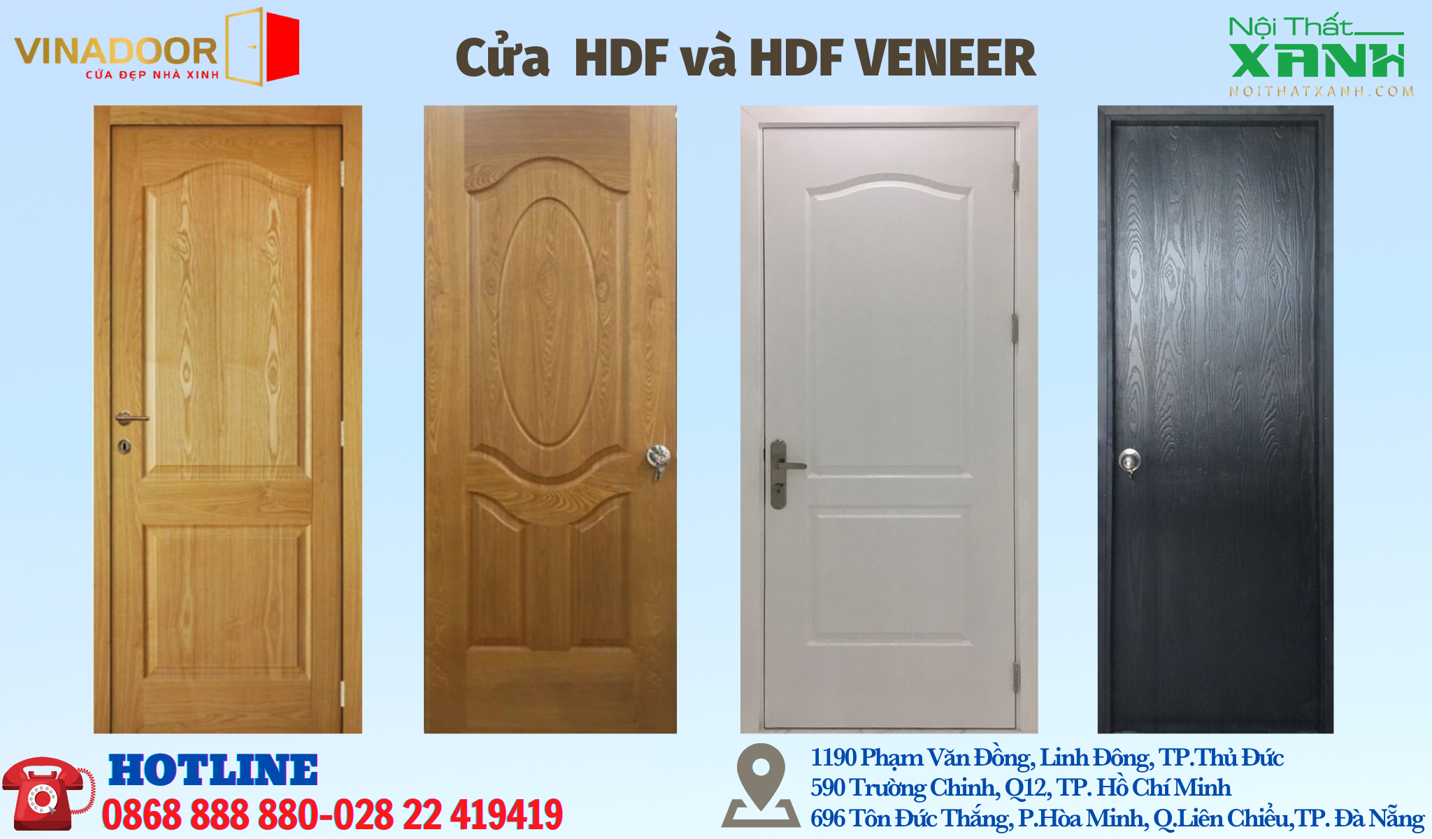 Cửa HDF và HDF VENEER của Nội Thất Xanh